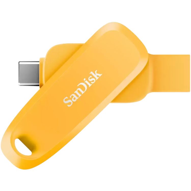 SanDisk Phone Drive 32GB USB-C and USB-A flash drive in Yellow Daffodil - SDDDC6-032G-G46YD