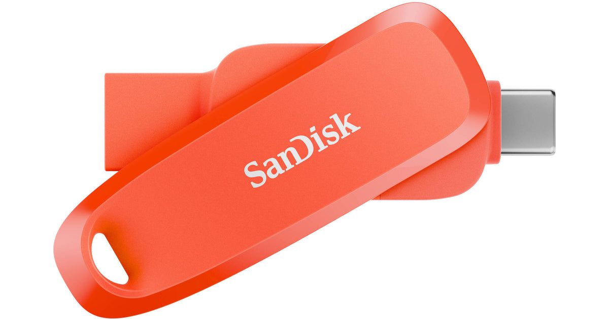 SanDisk Phone Drive 256GB USB-C & USB-A Flash Drive - Nasturium Orange