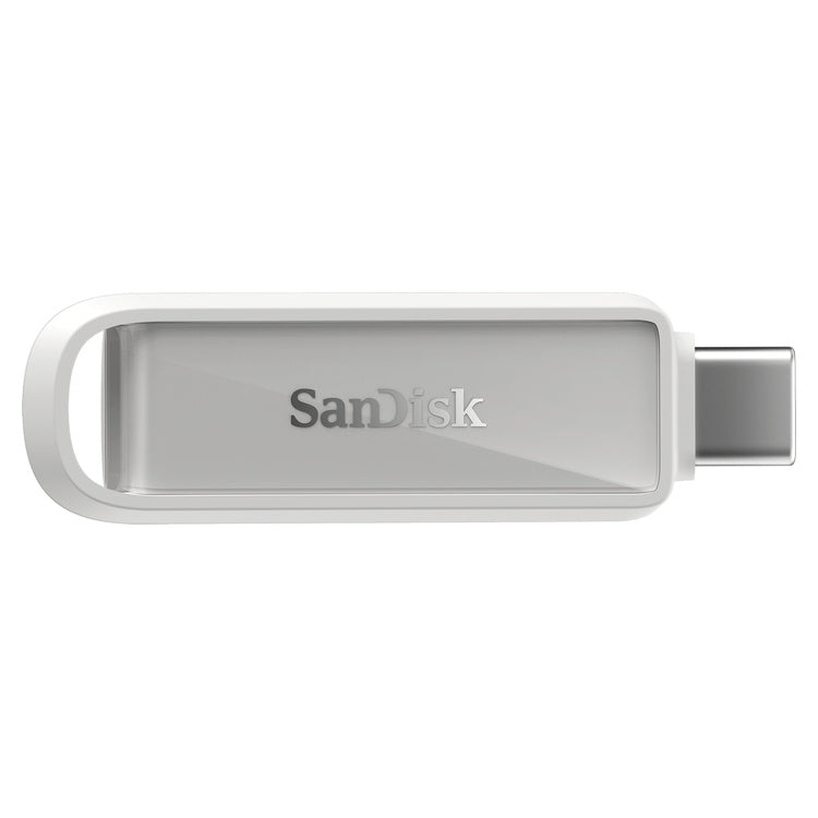 SanDisk 128GB Phone Drive with USB-C – Arctic White — top view
