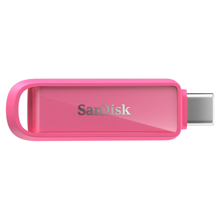 SanDisk 1TB Phone Drive with USB-C – Seastar Pink — top view
