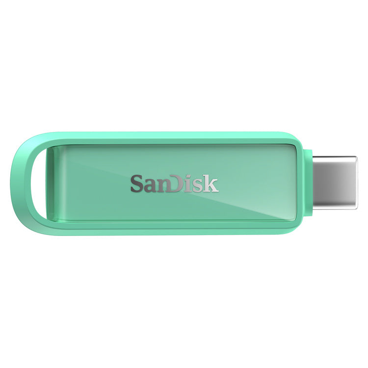 SanDisk 512GB Phone Drive with USB-C – Seafoam Green — top view