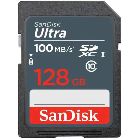 SanDisk Ultra 128GB SDXC UHS-I memory card front view - SDSDUNR-128G-GN3IN