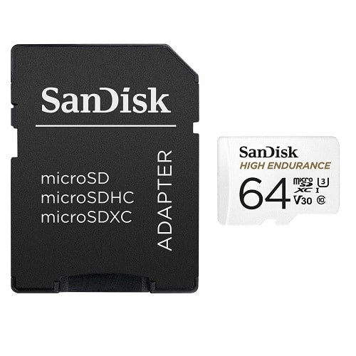 SanDisk High Endurance 64GB microSDXC UHS-I Card with Adapter - SDSQQNR-064G-GN6IA