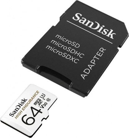 SanDisk High Endurance 64GB microSDXC UHS-I Card with Adapter - SDSQQNR-064G-GN6IA