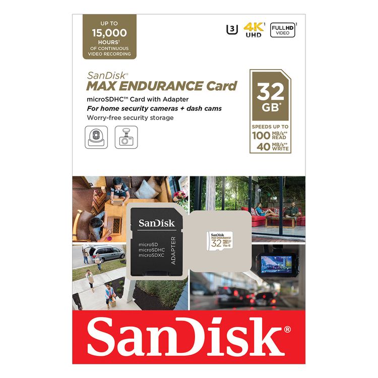 SanDisk MAX ENDURANCE 32GB microSDHC retail package
