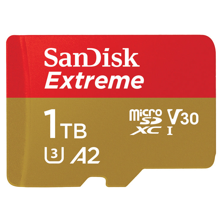 SanDisk Extreme 1TB microSDXC UHS-I memory card — front label view
