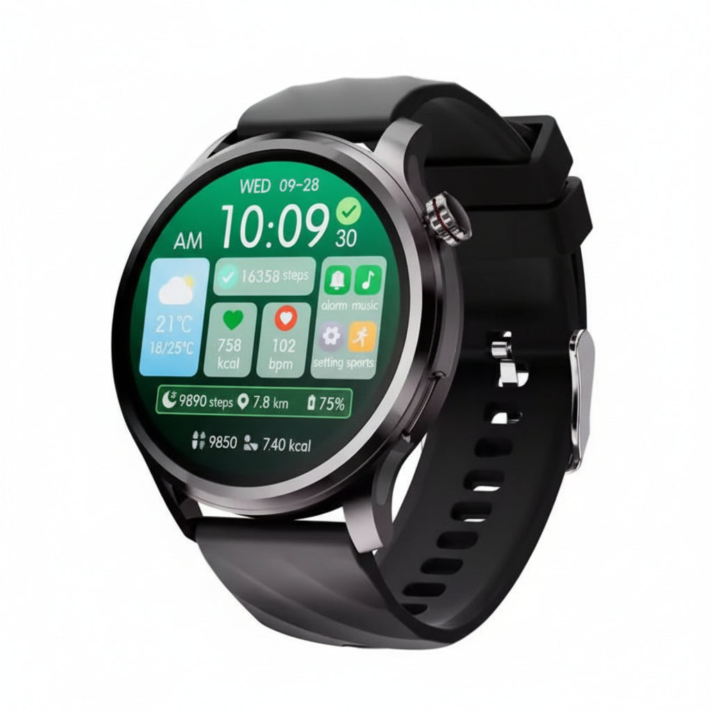 KALOBEE 1.53 inch round screen fitness tracker smartwatch with Bluetooth calling.

