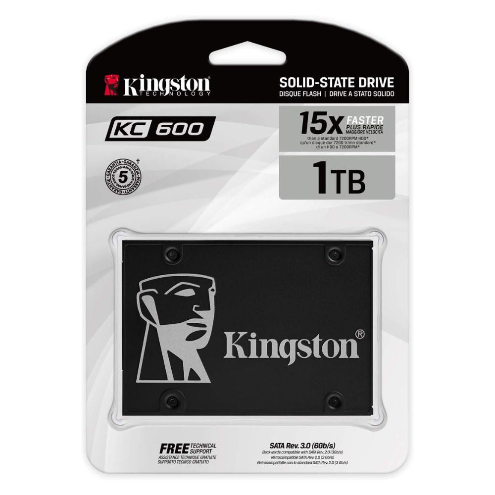 Kingston KC600 1TB 2.5-Inch SATA III Internal SSD 3D TLC AES 256-Bit Secure Drive