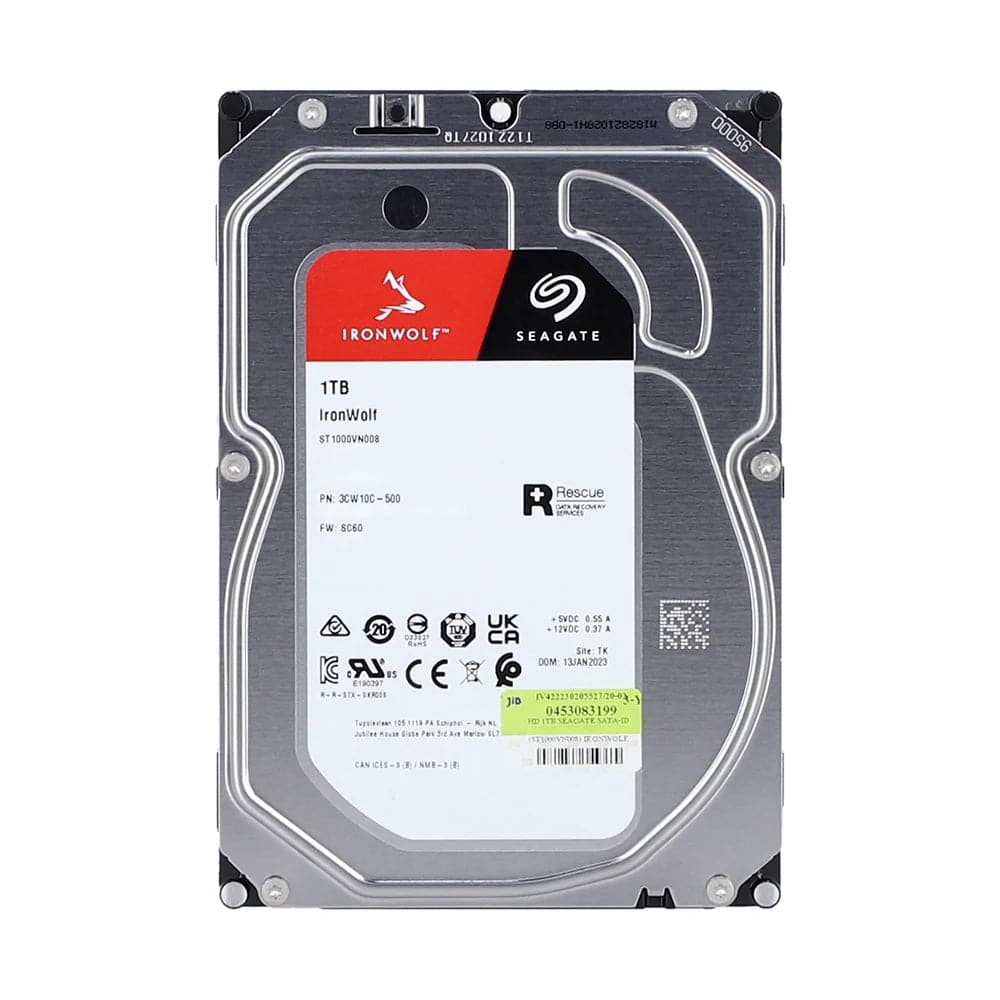 Seagate IronWolf 1TB NAS Internal Hard Drive 3.5" SATA 6Gb/s 5900RPM 64MB Cache – ST1000VN008