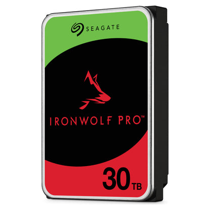 Seagate IronWolf Pro 30TB 3.5-inch SATA NAS HDD (ST30000NT011), left angled view