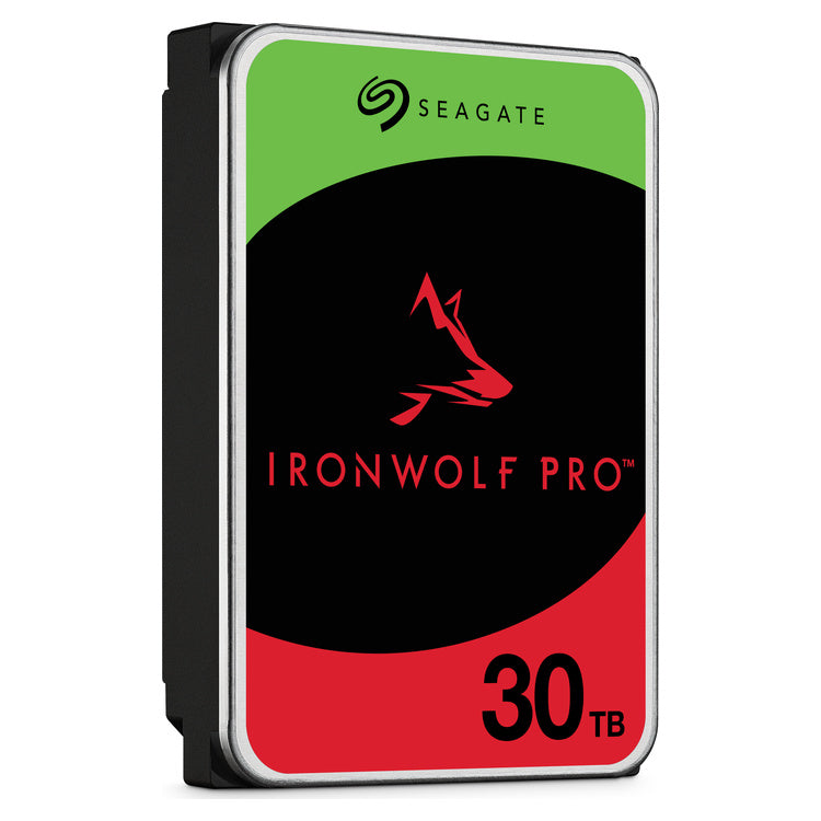 Seagate IronWolf Pro 30TB 3.5-inch SATA NAS HDD (ST30000NT011), right angled view