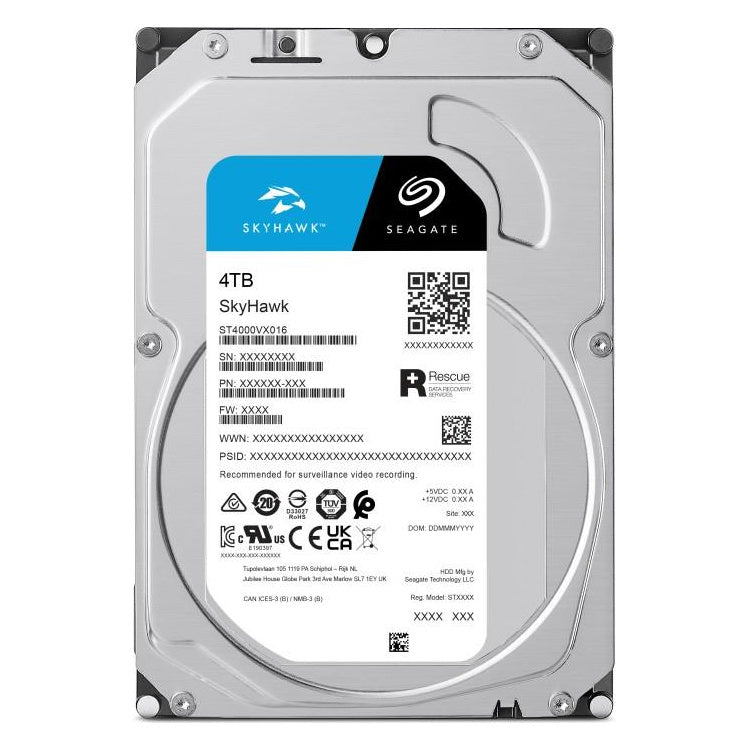 Seagate SkyHawk 4TB 3.5-inch SATA Surveillance HDD (ST4000VX016), model label