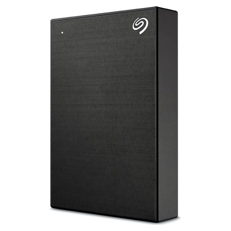 Seagate One Touch with Password 5TB USB Portable Hard Drive – Black (STKZ5000400), right angled view