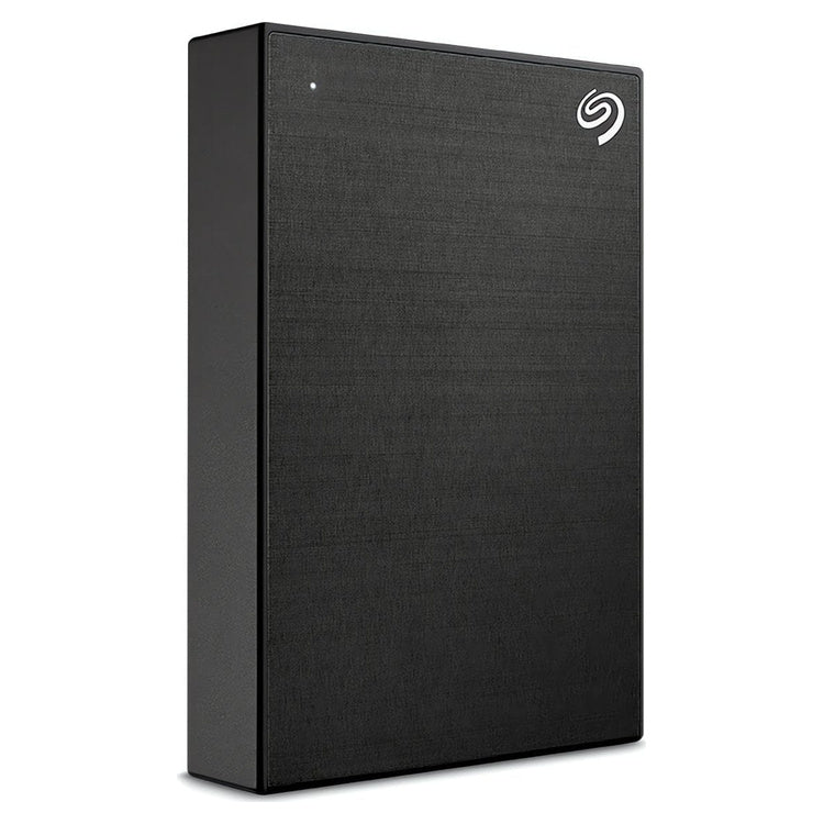 Seagate One Touch with Password 5TB USB Portable Hard Drive – Black (STKZ5000400), left angled view
