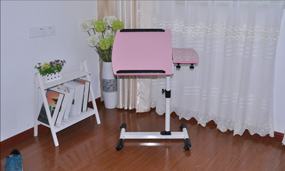 Stylish Portable Laptop & Projector Trolley - Adjustable Height Black Finish - LTS-3-DK for versatile presentations.
