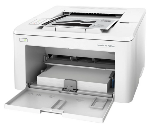 PRE-Loved HP LaserJet Pro M203DW - Compact Wireless Laser Printer, Reliable for efficient home or office printing.