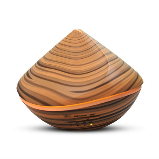 Sand Dune 500ml Ultrasonic Aromatherapy Diffuser – Premium Essential Oil Atomiser with wood grain design and LED light by PureMist.