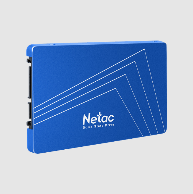 Netac 120GB SATA III SSD – 560MB/s Read, 520MB/s Write Solid State Drive in sleek blue design for enhanced performance.