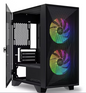 OCPC SCURA Gaming Case Bundle – Mid-Tower ATX w/ 750W PSU showcases sleek design and vibrant RGB fans for gamers.