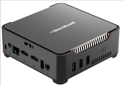 Compact Decibell Mini PC, Powerful, and Ready for 4K Performance with versatile ports and sleek design for any setup.
