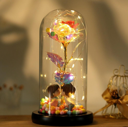 Illuminate your space with the Romantic Forever Rose in a Glass Dome Night Light - VTS-SR, a timeless love token.