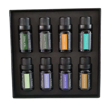 Silkinder Luxury Aromatherapy Essential Oils Collection - 8 Bottles of Pure Bliss (including Frankincense) in a black gift box set