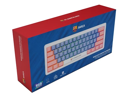 FCB KR2 Multi-Mode Wireless Mechanical Gaming Keyboard - Bluetooth, 2.4GHz, Type-C Connectivity - OCFCBKR61 packaging design.