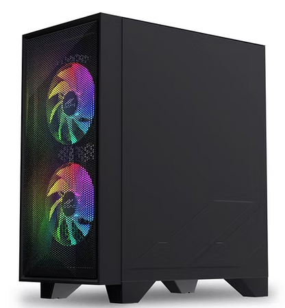 OCPC SCURA Gaming Case Bundle – Mid-Tower ATX w/ 750W PSU features sleek design and RGB fans for an enhanced gaming setup.