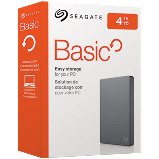Seagate Basic 4TB Portable External Hard Drive – Ultra-Thin 2.5" HDD for On-The-Go Storage, STJL4000400