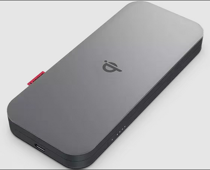 Lenovo GO Wireless Power Bank 10000mAh - Qi-Certified Fast Charging (18W PD, 15W Wireless) with sleek design and dual ports.