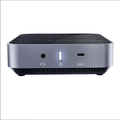 Compact design of the Decibell AM02 Pro Mini Desktop AMD Ryzen 7 16GB RAM 1TB SSD Win11 Pro, ideal for efficient performance.