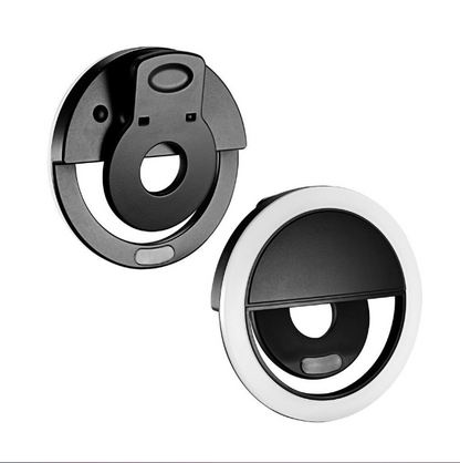 Portable Phone Ring Light - Rechargeable LED Selfie Light with 3 Colors, compact clip-on design for perfect lighting by iBeauty.