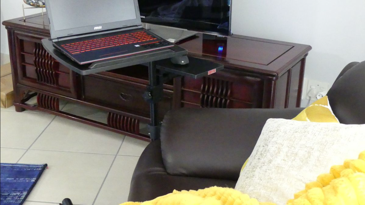 Versatile Portable Laptop & Projector Trolley - Adjustable Height Black Finish - LTS-3-DK for seamless presentations.
