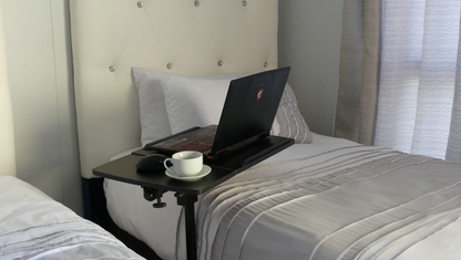 Adjustable height Portable Laptop & Projector Trolley - Black Finish - LTS-3-DK, perfect for meetings and presentations.