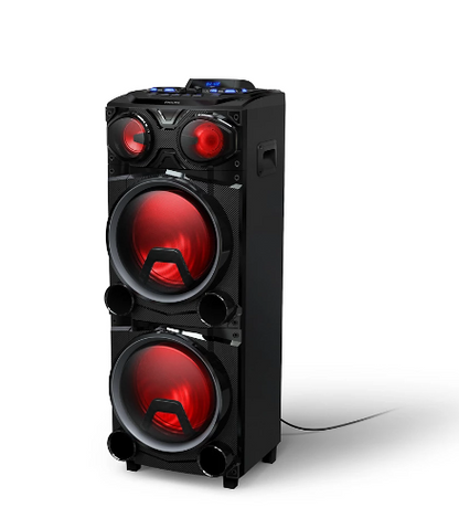 PRE-Loved Philips TAX3705 Karaoke Speaker - Bluetooth/Lights/USB/SD/FM - Party Ready! Ideal for unforgettable gatherings.