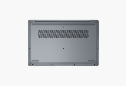 Lenovo IdeaPad Slim 3 15.6" Core-i5 16GB 512GB Win 11 Home Notebook shown from bottom view highlighting sleek design and ventilation.