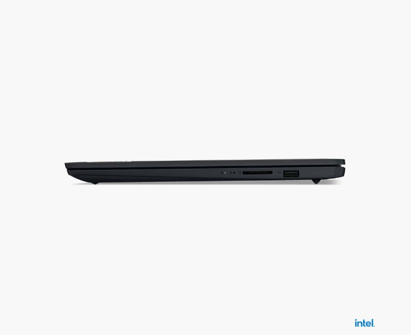 Lenovo IdeaPad 1 15.6" Core-i3 8GB 256GB Win 11 Home Notebook with a sleek profile and USB ports for connectivity.