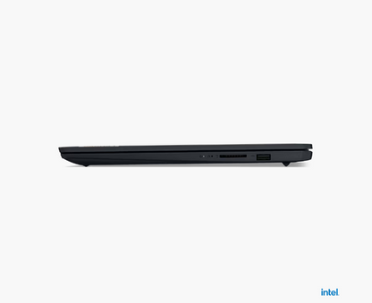 Lenovo IdeaPad 1 15.6" Core-i3 8GB 256GB Win 11 Home Notebook with a sleek profile and USB ports for connectivity.