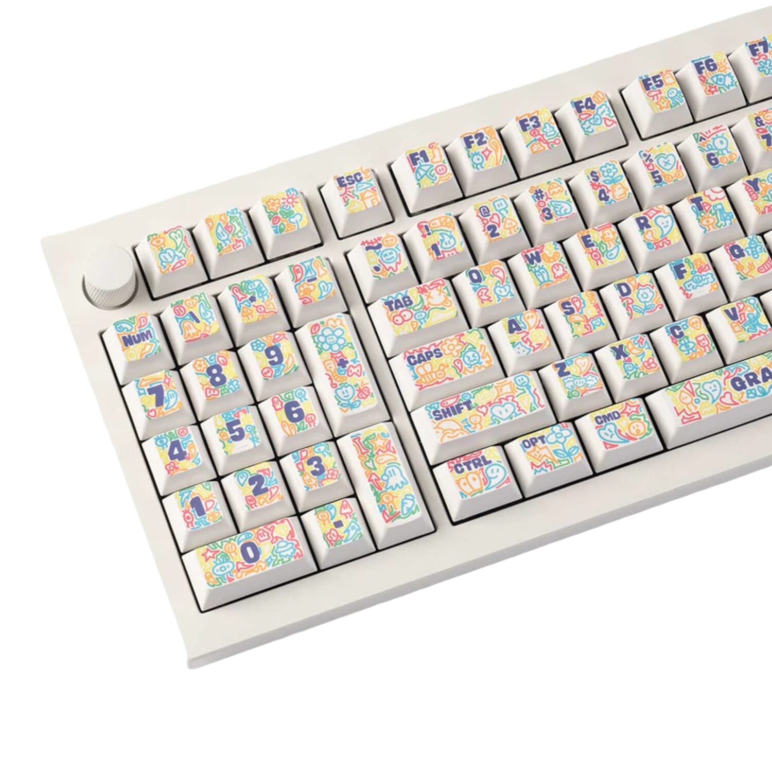 Keychron Graffiti Party – Cherry Profile Dye-Sub PBT Full Keycap Set (140 Keys, MX-Compatible) with vibrant, durable keycaps for mechanical keyboards.