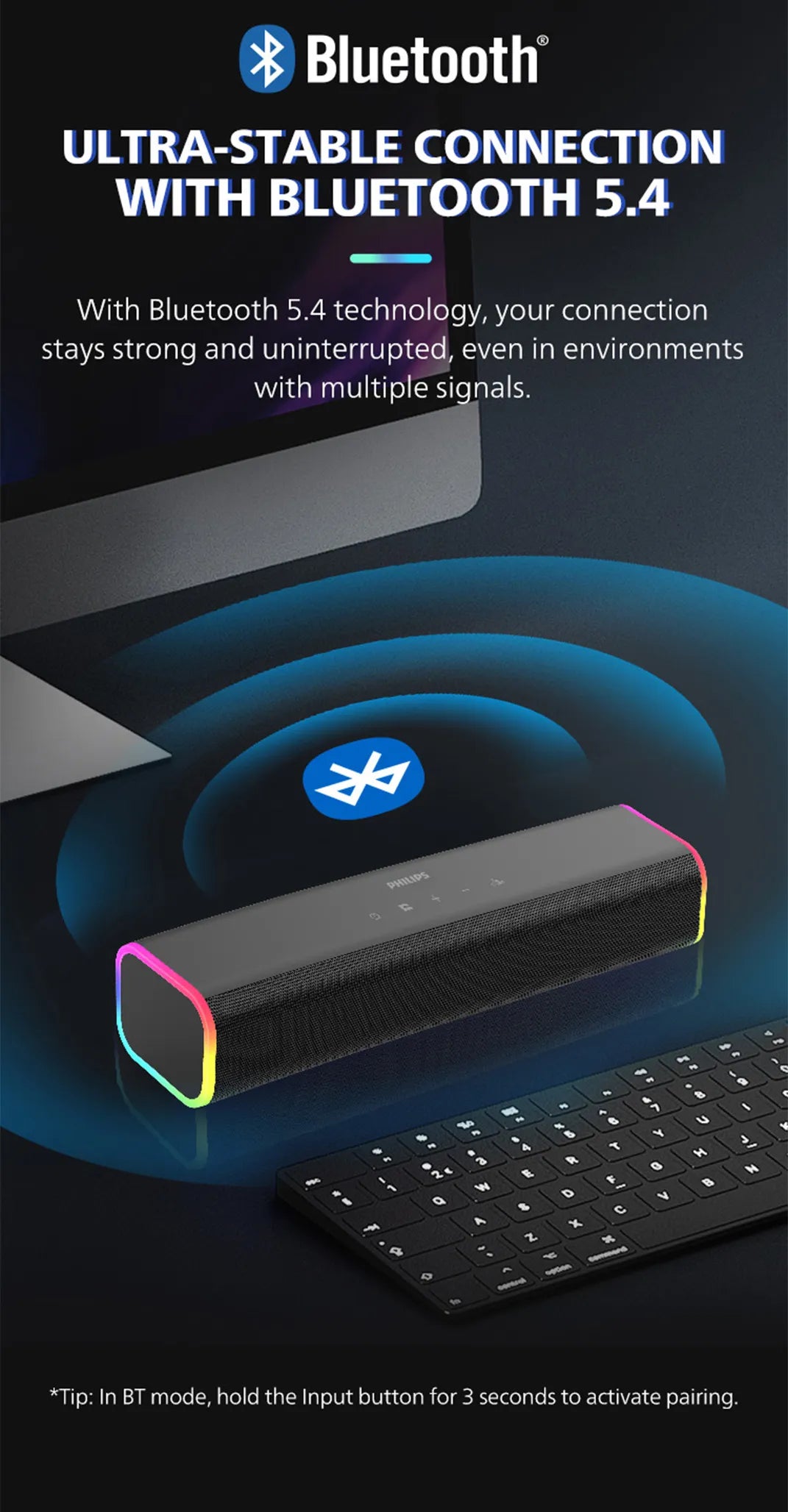 Philips TAB3100 2.0 Channel Mini Soundbar