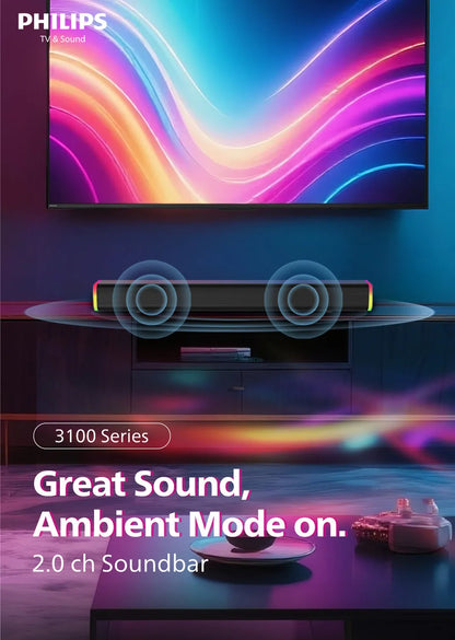 Philips TAB3100 2.0 Channel Mini Soundbar