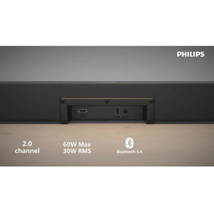 Philips TAB4000 2.0 Channel Soundbar - 60W | HDMI ARC | Bluetooth 5.4