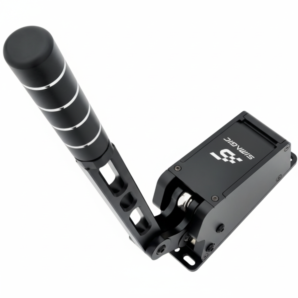 Front view of the SIMAGIC TB-1 handbrake with removable handle.

