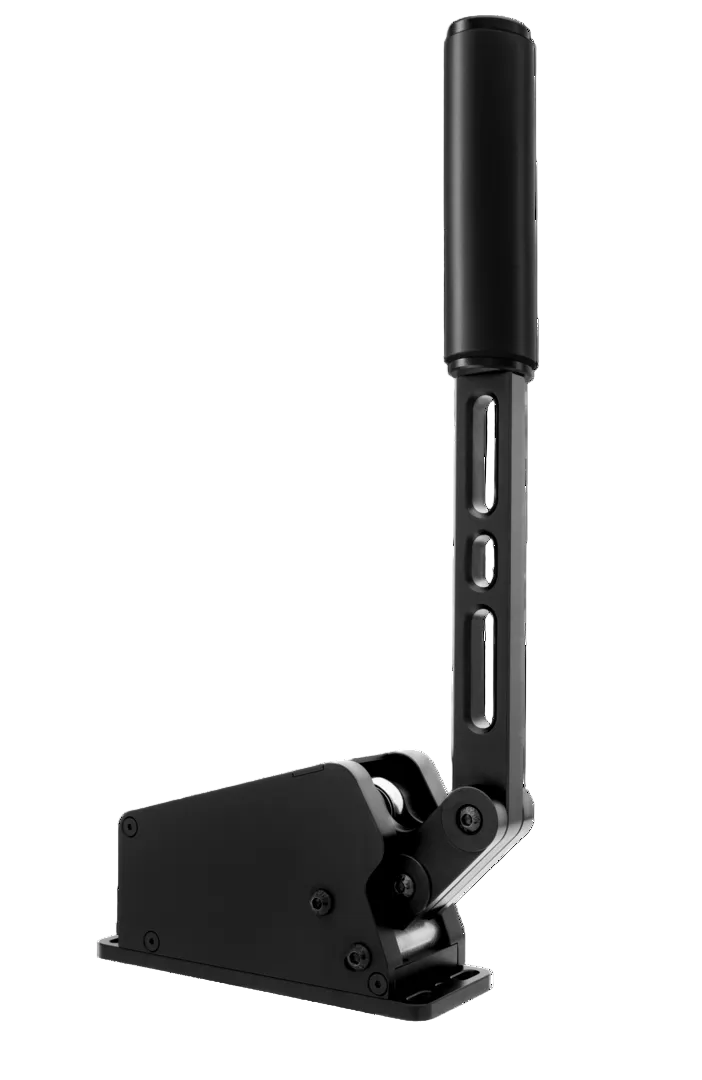 The handbrake displayed at an angle, highlighting the rotatable oil container.

