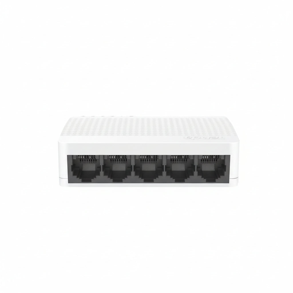 Switch with five 10/100 Mbps RJ45 ports.

