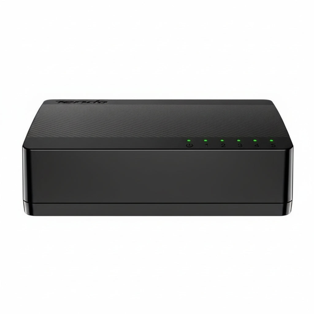 Tenda SG105 5-port Gigabit switch front view.

