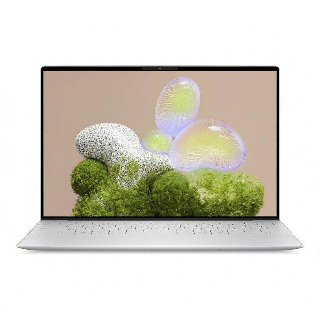 Dell XPS 13 9350 laptop front view with lid open.


