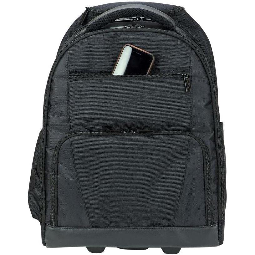 Targus Rolling Laptop Backpack 15.6 Inch Nylon Black Platinum Wheeled Business Case
