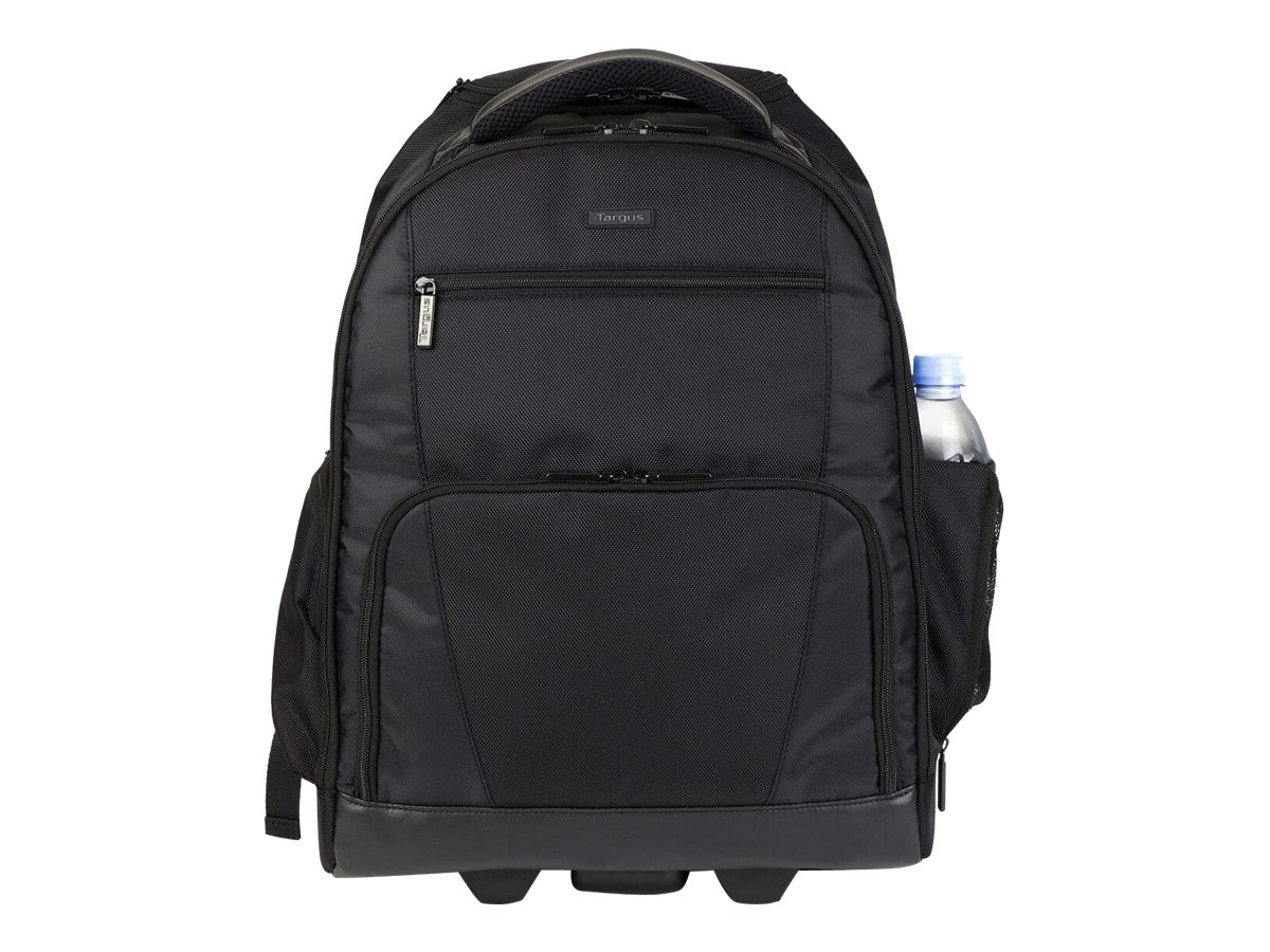 Targus Rolling Laptop Backpack 15.6 Inch Nylon Black Platinum Wheeled Business Case