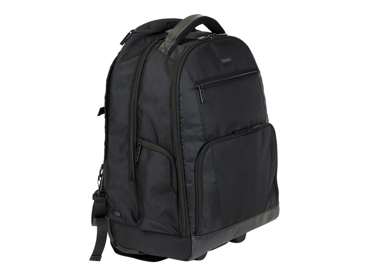 Targus Rolling Laptop Backpack 15.6 Inch Nylon Black Platinum Wheeled Business Case